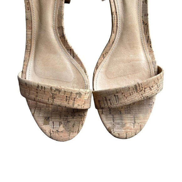 SCHUTZ - Bebethy Cork Ankle Strap Block Heel Sandals Sz 9 - Picture 4 of 10